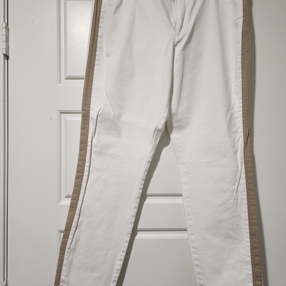 LOFT Women's Skinny Jeans in White and Tan